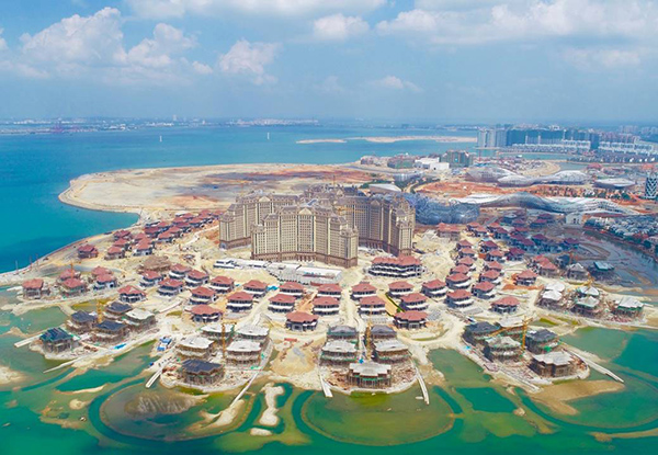 海花岛七星半岛项目105栋别墅全部封顶